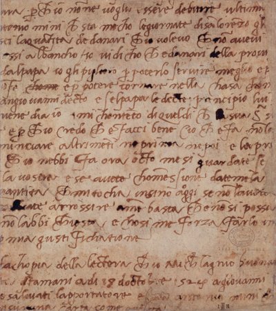 Page of Handwriting by Michelangelo Buonarroti